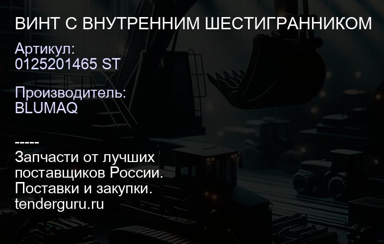 0125201465 ST ВИНТ С ВНУТРЕННИМ ШЕСТИГРАННИКОМ | купить запчасти